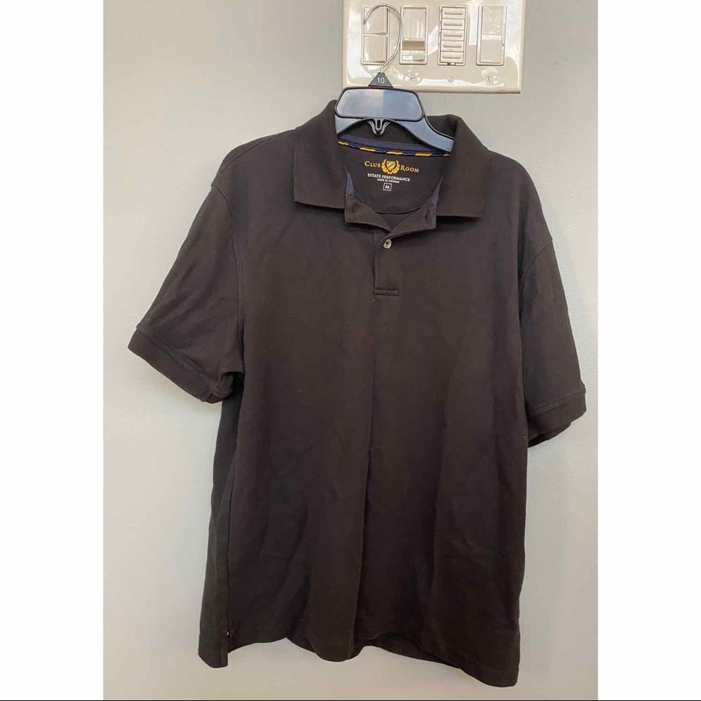 Club Room Mens Black Polo